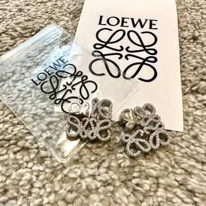 Fashion Icon❗️Loewe Pave Anagram earrings in sterling silver and crystal